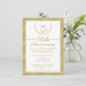 Invitation Laurel Wreath 50e anniversaire du Mariage Invitati (Debout devant)
