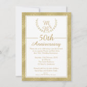 Invitation Laurel Wreath 50e anniversaire du Mariage Invitati (Devant)