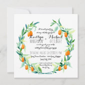 Invitation Laurel Wreath Kumquat Leaf Branch Modern Carré (Devant)