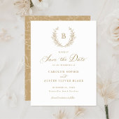 Invitation Laurel Wreath Monogram Crest Wedding Enregistrer l