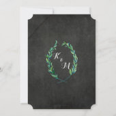 Invitation Laurel Wreath Olive Leaf Branche Chalboard Moderne (Dos)