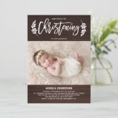 Invitation Laurel Wreath Rustic Wood Photo Christine (Debout devant)