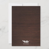 Invitation Laurel Wreath Rustic Wood Photo Christine (Dos)