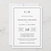 Invitation Lauren Noir et Blanc Elégant Mariage Douche (Devant)