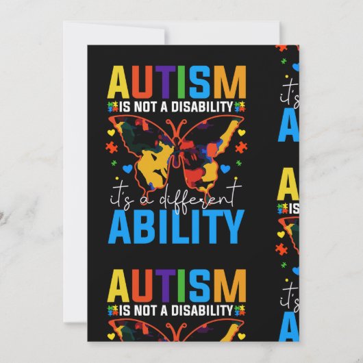 Invitation L'Autisme N'Est Pas Un Handicap, C'Est Un Différen (Devant)