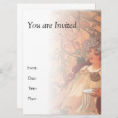 Invitation L'automne - Alphonse Mucha (Devant / Derrière)