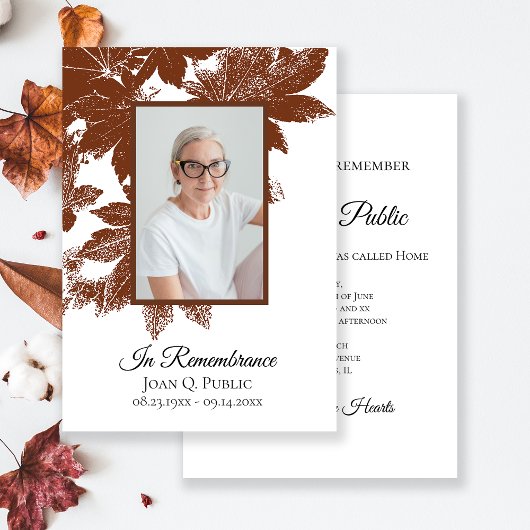 Invitation L'automne Brown marque l'anniversaire de la mort
