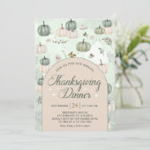 Invitation L'Automne citrouille Parte Le Dîner Thanksgiving (Debout devant)