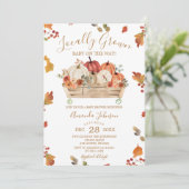 Invitation L'automne cultivé localement quitte le Baby shower (Debout devant)