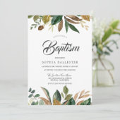 Invitation L'automne d'automne moderne laisse le baptême (Debout devant)