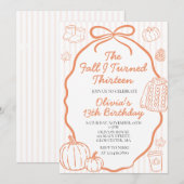 Invitation L'automne de mes treize ans 13e anniversaire (Devant / Derrière)