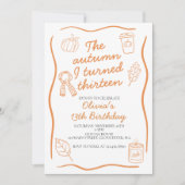 Invitation L'automne de mes treize ans d'anniversaire (Devant)