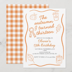 Invitation L'automne de mes treize ans d'anniversaire