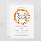 Invitation L'automne de Thanksgiving laisse des gerbes (Devant)