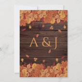 Invitation L'automne élégant laisse le mariage rustique (Dos)