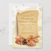 Invitation L'automne élégant quitte l'invitation de Thanksgiv (Devant)