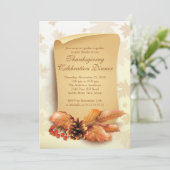 Invitation L'automne élégant quitte l'invitation de Thanksgiv (Debout devant)