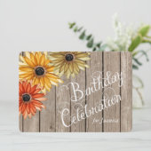 Invitation L'automne en bois de planche fleurit l'invitation (Debout devant)