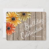 Invitation L'automne en bois de planche fleurit l'invitation (Devant)