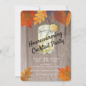 Invitation L'automne Feuilles Accueil Cocktail Fête Bois (Devant)