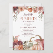 Invitation L'automne fleurit un Baby shower "un peu citrouill (Devant)