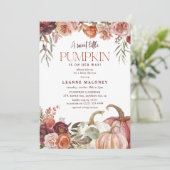 Invitation L'automne fleurit un Baby shower "un peu citrouill (Debout devant)