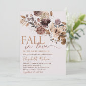 Invitation L'automne floral tombe dans l'amour Baby shower In (Debout devant)