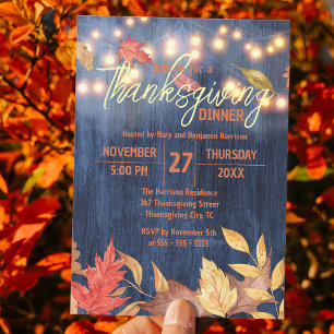 Invitation L'Automne Laisse Des Lumières Fées Sur Le Bois Tha