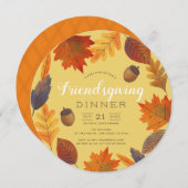 Invitation L'automne laisse Jaune Aiguille Amitié (Devant / Derrière)