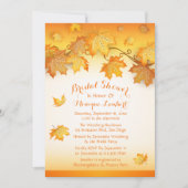 Invitation L'automne laisse la Fête de l'mariée orange l'auto (Devant)