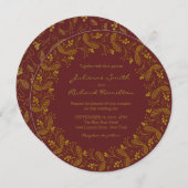 Invitation L'automne laisse le Mariage de automne romantique (Devant / Derrière)