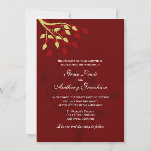 Invitation L'automne laisse l'invitation