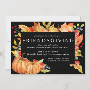 Invitation L'automne part Citrouille Friendsgiving Dîner