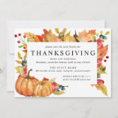 Invitation L'automne part Citrouille Thanksgiving Dîner Invit (Devant)