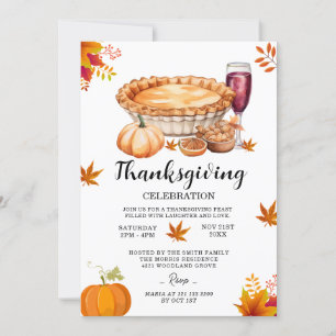 Invitation L'automne part Thanksgiving Dîner