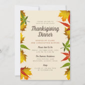 Invitation L'automne part Thanksgiving Dîner de fête Invitati (Devant)
