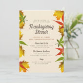 Invitation L'automne part Thanksgiving Dîner de fête Invitati (Debout devant)