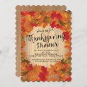 Invitation L'automne part Thanksgiving Dîner de fête Invitati (Devant / Derrière)