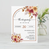 Invitation L'automne quitte Boho Arch Thanksgiving Dîner (Debout devant)
