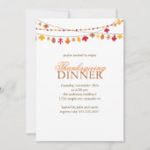 Invitation L'automne quitte Garland Thanksgiving Dîner (Devant)
