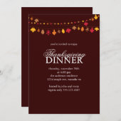 Invitation L'automne quitte Garland Thanksgiving Dîner (Devant / Derrière)
