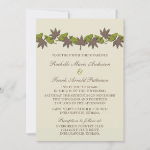 Invitation L'automne quitte la frontière de mariage Invitatio