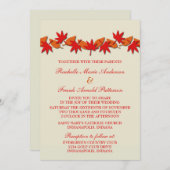 Invitation L'automne quitte la frontière mariage Invitation, (Devant / Derrière)