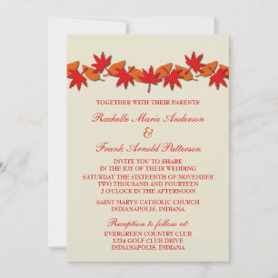 Invitation L'automne quitte la frontière mariage Invitation,
