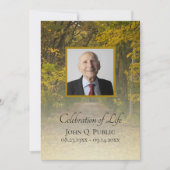 Invitation L'automne quitte Lane Célébration de la vie funéra (Devant)
