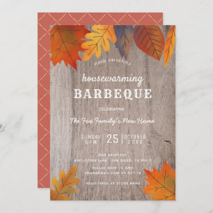 Invitation L'automne quitte le BBQ Party de Houclier Bois