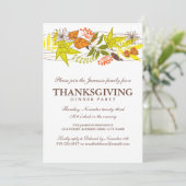 Invitation L'automne quitte le dîner de Thanksgiving Invitati (Debout devant)
