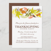 Invitation L'automne quitte le dîner de Thanksgiving Invitati (Devant / Derrière)