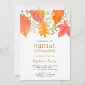 Invitation L'automne quitte l'invitation de la douche nuptial (Devant)