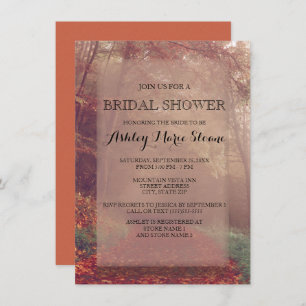 Invitation L'automne quitte l'invitation de la douche nuptial